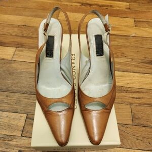 Lambertson Truex  shoes Size 38 Heels Brown  Pointy Toe Sling back Italy